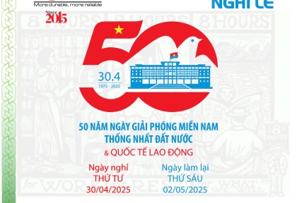 THÔNG BÁO NGHỈ LỄ 𝟑𝟎/𝟒 & 𝟏/𝟓
