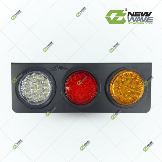 Đèn sau bộ 3 bóng đỏ vàng đỏ NW5054 10-30V 001806 New Wave