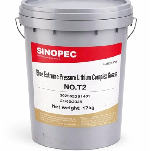 Mỡ bôi trơn xanh phức hợp Lithium chịu cực áp T2 (17kg/20L) Sinopec