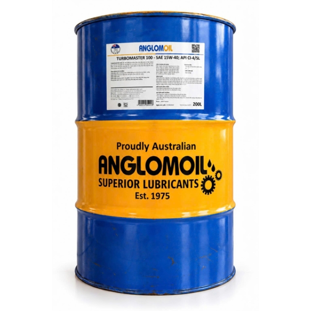 Nhớt động cơ Turbomaster 100 15W40 API CI-4/SL (200L/phi) Anglomoil