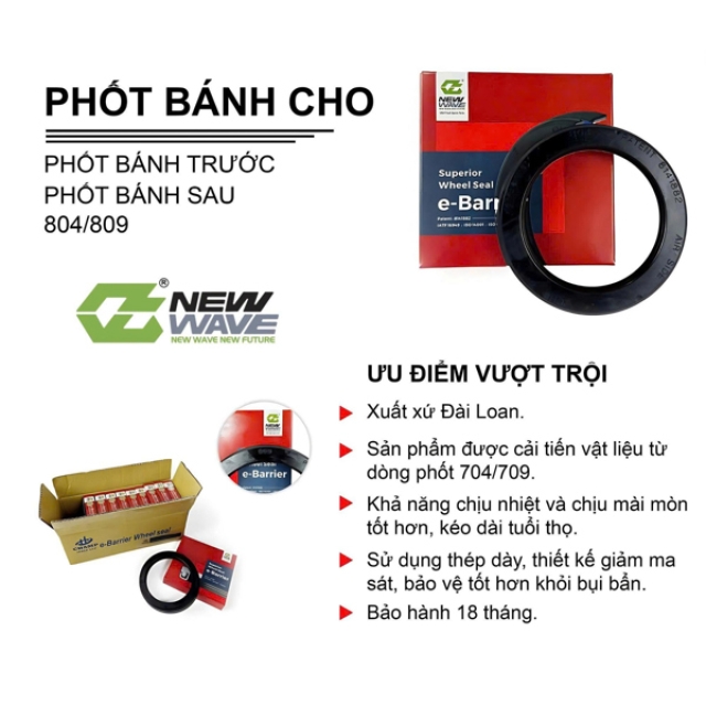 Phớt / Phốt  bánh trước 804 CHO NEW WAVE 